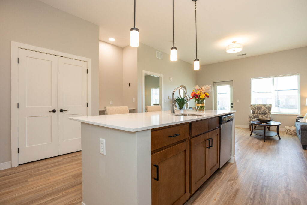 Large kitchen island.