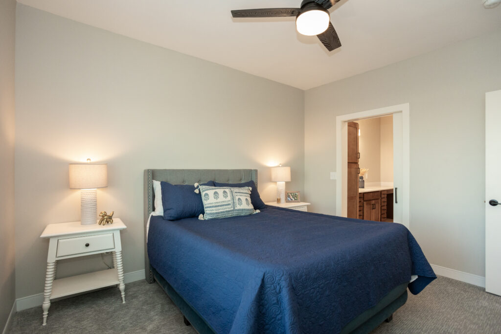 Bedroom in a two bedroom apartment.