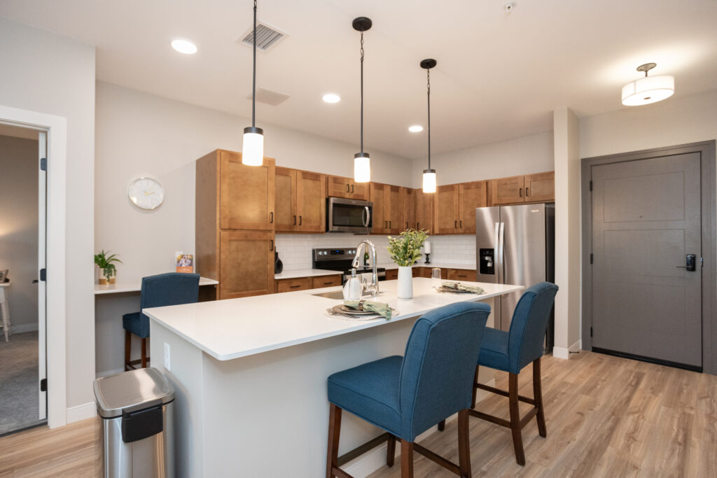 Large kitchen island.